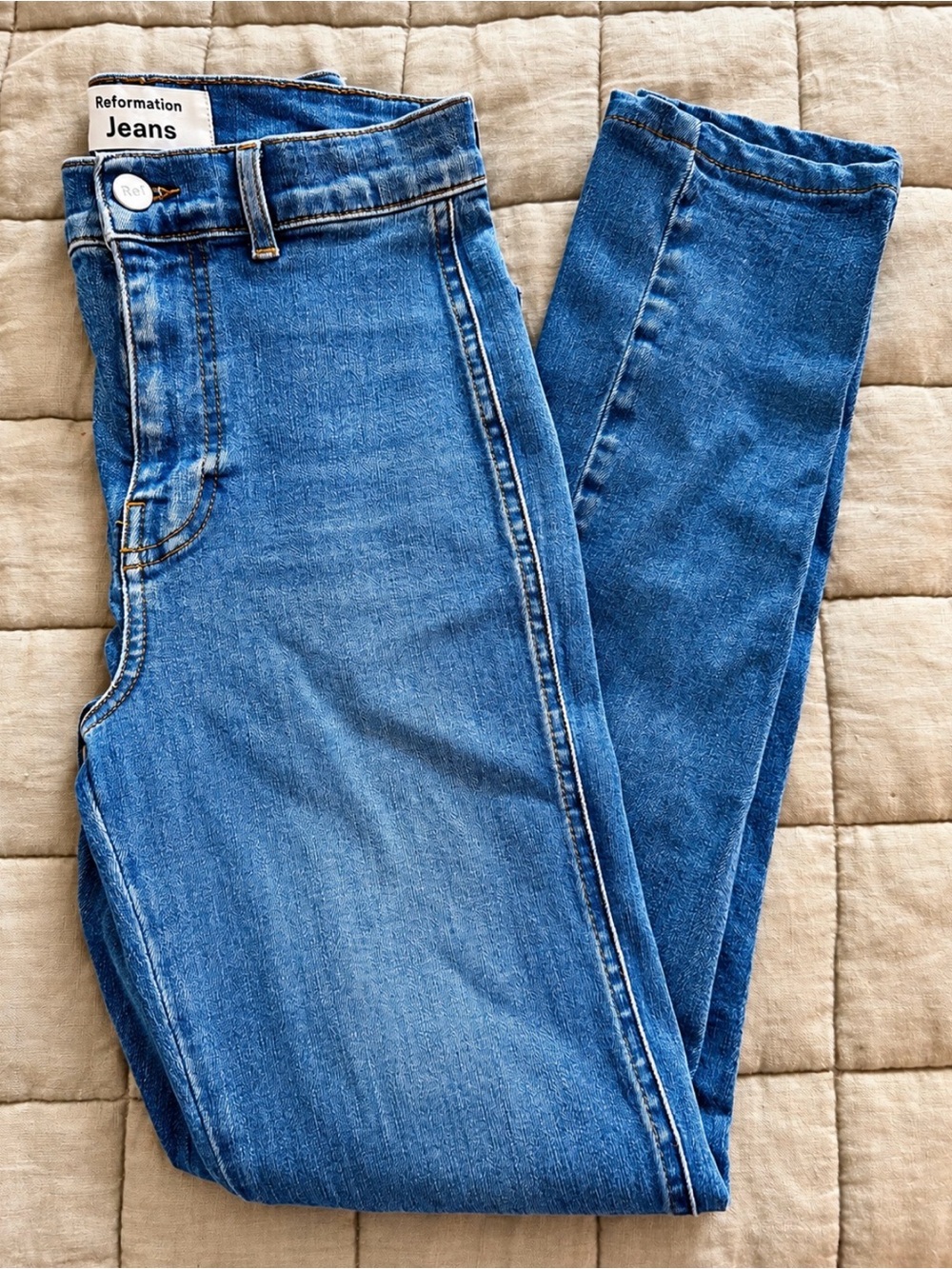 Reformation May High & Skinny Jeans Size 25 Darwin Wash High Rise Denim